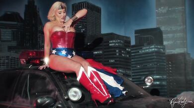 Busty Blonde Wonder Woman Masturbates on Cop Car - Superhero Cosplay - Preview - Ryan Keely