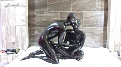 Double dildo fun T1, sucking and licking - Alex Latex