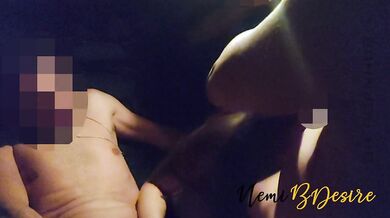 Slutty girlfriend sucks three cocks met in the club in the car