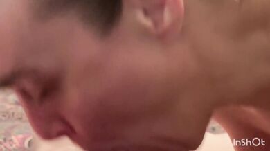 Daughter won’t take care of my son in law so I suck him and he gags me on so much cum I almost drown in it! Mmmm