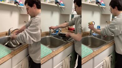 Your husband finds more pans and washes them without you asking