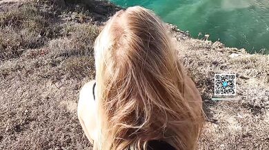 A stranger fucked me right in the most visible spot on the edge of the cliff