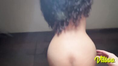 Latina with a perfect ass and black hair ends up covered in semen