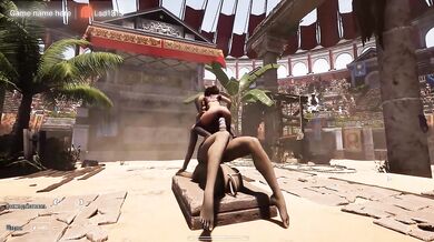 Lara Croft loves to impale her pussy on huge stone penises. 3D. part 2