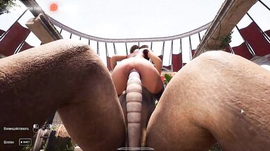 Lara Croft loves to impale her pussy on huge stone penises. 3D. part 2
