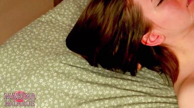"STOP You're TOO DEEP!" - Russian Cam Slut Can't Handle Deep BBC Fucking + Face Covered in CUM