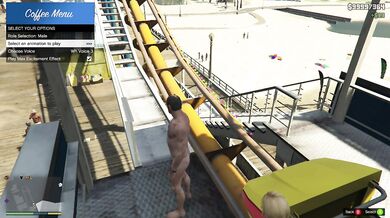 Tracey fucked Trevor in roller coaster. Public sex. GTA Free Porn.