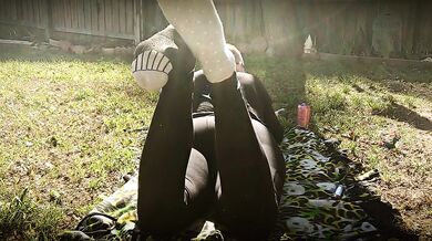 Long Outdoor Foot Worship Pov Of Her Feet With Smelly Socks Ans Vans
