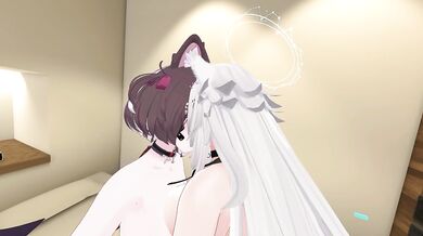 Doggy girl ride her friend