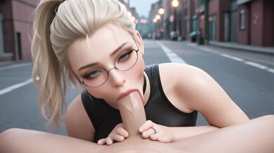 AI Generated - Street Light Illuminates Her Ass Getting Smashed