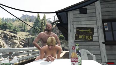 Tracey fucked Trevor in Private cabin. Anal Sex. GTA Free Porn.