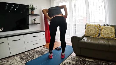 Fit Brunette pleads for cock while kneeling blind