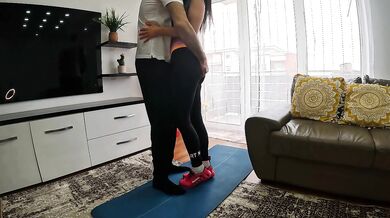 Fit Brunette pleads for cock while kneeling blind