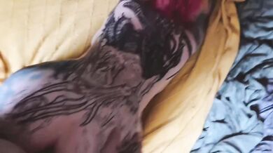 Goth Couple enjoy sexy time. Licking, Fucking, Sucking