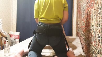 Femdom Pegging - Huge Tits Goddess Pegs man Tight Asshole With Her Strapon