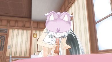 Gamer Girl gives a gentle blowjob
