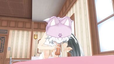 Gamer Girl gives a gentle blowjob