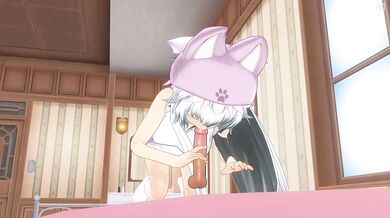 Gamer Girl gives a gentle blowjob