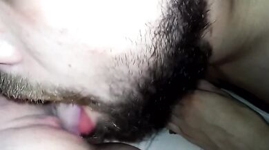 Daddy's slurps up that pussy