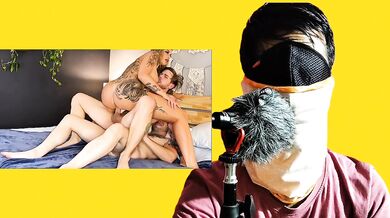 Wife getting Fucked by Husband and His Friend. Threesome Sex. Reaction Video.