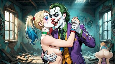 Harley Quinn Joker Hentai Harley & Joker Passionate Sex + Harley Gangbanged by 3 Men – Crazy Couple Fantasy Harley 3-Man Orgy