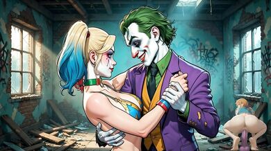 Harley Quinn Joker Hentai Harley & Joker Passionate Sex + Harley Gangbanged by 3 Men – Crazy Couple Fantasy Harley 3-Man Orgy