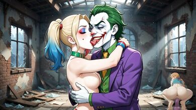 Harley Quinn Joker Hentai Harley & Joker Passionate Sex + Harley Gangbanged by 3 Men – Crazy Couple Fantasy Harley 3-Man Orgy