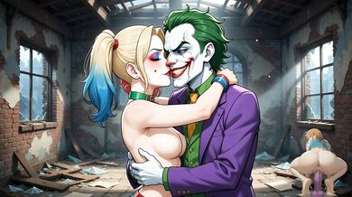Harley Quinn Joker Hentai Harley & Joker Passionate Sex + Harley Gangbanged by 3 Men – Crazy Couple Fantasy Harley 3-Man Orgy