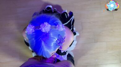 Re:Zero Rem Cosplay - Intense Deepthroat, Rough Sex & Massive Facial