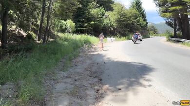 Hottie Doesn't Mind Getting Cum on Her Face for a Public Walk - Cumwalk