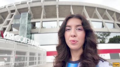 Horny Football Player Catches a Fan Near the Stadium to Have Sex