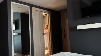 Step Mom Shocked When Step Son Cums on Her Face in Hotel Share Bed!