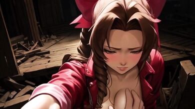You can find Aerith at the Abandoned Church In The Sector 5 Slums, TAKING STRANGE DICK!
