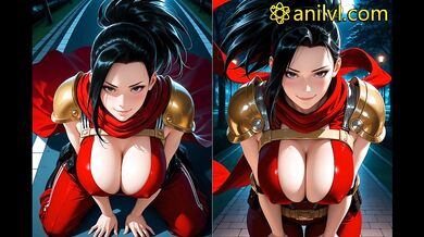 Yaoyorozu Momo in a steamy no-rules game at night