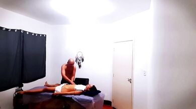 When the wife goes to the masseur saying she is in pain.