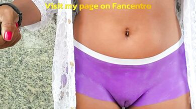 WALKING NAKED IN BODY PAINTING SHORTS