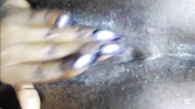 My boyfriend's friend fucked my ebony wet pussy until i squirted on his bbc