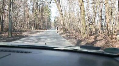 Polish. Two guys take a hitchhiker to the woods and fuck her hard while she sucks dick.