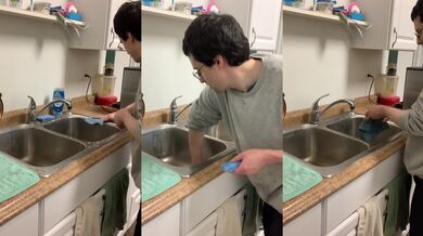 Your husband remembers to wipe down the sink after doing the dishes