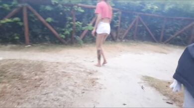 Public masturbation: I show my hard penis to a stranger in the park!