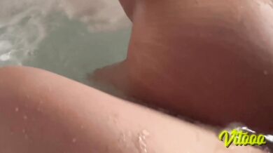 Beautiful woman having sex in the jacuzzi; you can hear the movement of the water and her ass