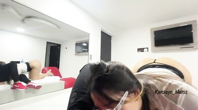 Sitting on his face for a rich anal oral and passionately fucked with semen in her mouth.