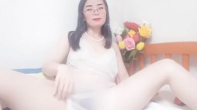 sweethanajapanese seducts with tiny tight dress and hairy pussy