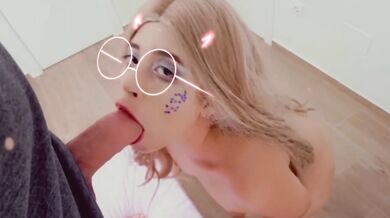 Sucking big cock with snap filter