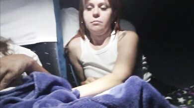 Risky blowjob on the bus