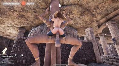 Lara Croft is a plunderer who loves to play down and gets her tight pussy fucked by huge cocks. part 2
