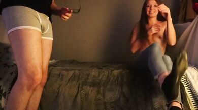 Embarrassed French teen makes her first sextape