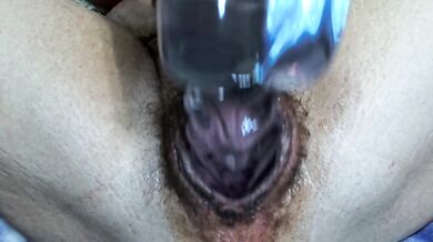 Hairy Bush Stretched By Transparent Dildo - Loud Creamy Wet Sounds ASMR