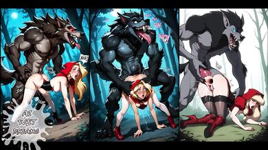 RED RIDING HOOD TAKES ON THE BIG BAD WOLF'S MONSTER COCK (ANIMATED CARTOON COMPILATION) - ASMR/JOI/ROLEPLAY