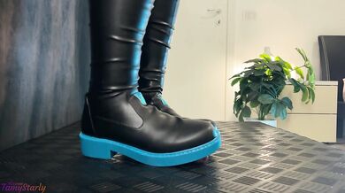 Miku Bootjob in Black and Blue High Boots - Cock Balls Crush Trample, Shoejob, Bootjob, CBT, Ballbusting, Trampling, Stomping